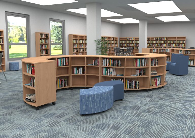 Library Curved Bookcase-env