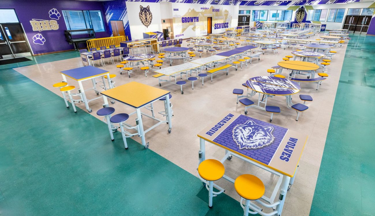 activity tables, American manufacturer, AmTab, AmTab.com, booth systems, booths, café, cafe environments, cafe spaces, café table, café tables, cafeteria, cafeteria furniture, cafeteria tables, child nutrition, classroom, classroom décor, classroom furniture, classroom graphics, classroom signage, common area décor, common area graphics, Deluxe Rectangle Stool, Deluxe Round Stool, desk, desks, dining commons, dining commons furniture, dry erase tables, dynamic furniture, dyna-rock, fold and roll tables, fold-and-roll tables, folding tables, food court, food court décor, food court signage, fun, Heavy-Duty Recycling Receptacle for 55 Gallons, high-impact, innovative classroom furniture, interior décor, interior graphics, k-12 dining commons, k-12 dining commons furniture, k-12 dining commons graphics, learning environments, learning spaces, logo tables, lunchroom, lunchroom tables, made in America, made in the USA, mobile e-z riser, mobile stool table, mobile tables, modern, modern cafeteria, modernization, music centers, performance centers, popular, portable, risers, school furniture, school nutrition, School Signs, School Wall Decor, School Wall Graphics, science lab, science lab tables, Seating Concepts, signage, stages, stem room tables, stem tables, student food courts, technology tables, upgrade back shelf, USA made, wall graphics, white board tables, K12schools, café design, classroom design, After, California, Ridgeview High School, Bakersfield, EssentialChairB-18, EssentialSeat-30, HDRR44, HDWR44, MCT308, MGST3652, MSBR6042, MSBOWT1262, MSR608, StackChair-1